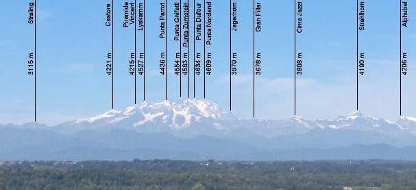 Il Monte Rosa visto da Tornavento; cliccate per ingrandire