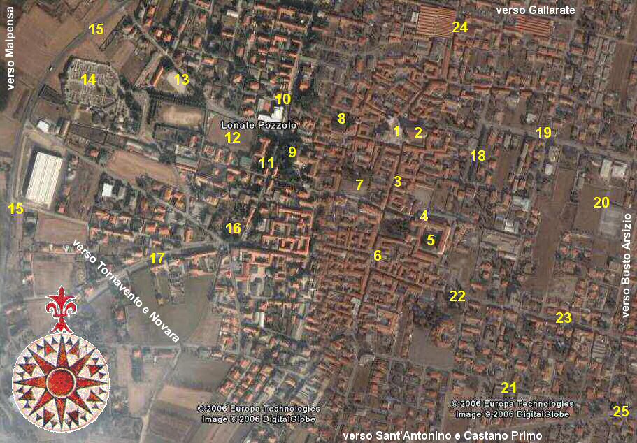 Lonate Pozzolo vista da satellite