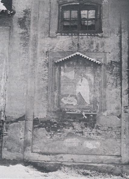 Affresco della Natività su una parete della chiesa di Santa Maria delle Grazie, demolita nel 1963 (vedi testo)