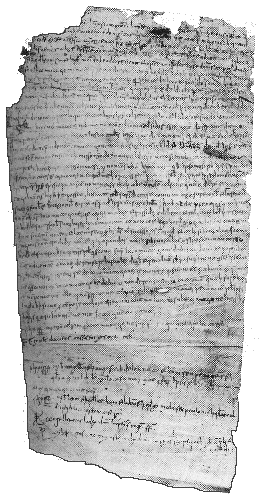 Pergamena con la prima menzione storica del comune di Lonate