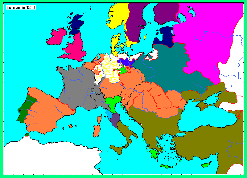 L'Europa nel 1550 (grazie a Renato Balduzzi)