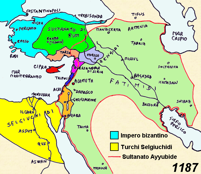 Gli Stati Crociati e il Sultanato Ayyubide (grazie a William Riker)