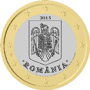 Una moneta da un euro rumena