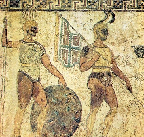 Guerrieri Safineis negli affreschi della Tomba del Guerriero a Paestrum
