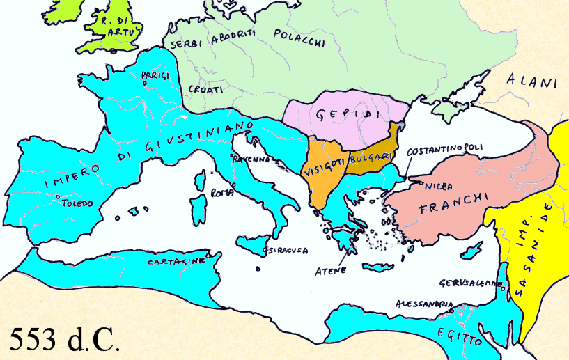 I Germani in oriente nel 553 d.C.