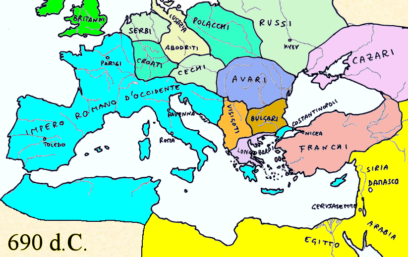 I Germani in oriente nel 690 d.C.
