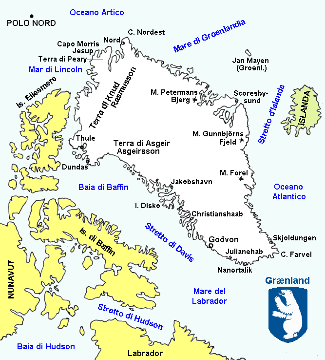 Mappa della Repubblica di Groenlandia