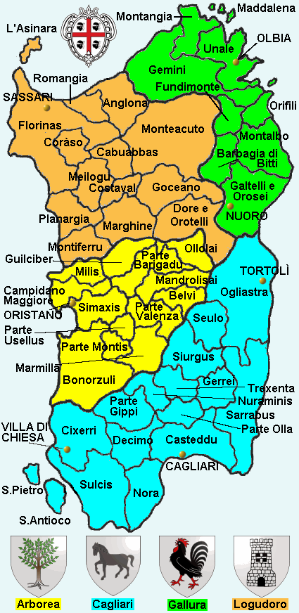 Divisione amministrativa del Gran Regno di Sardegna