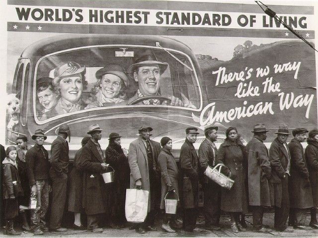 Contrasto tra realt e pubblicit nell'America della Grande Depressione