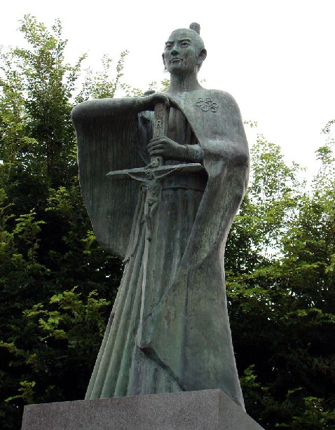 Statue av Justus Takayama Ukon på Plaza Dilao i Paco i Manila