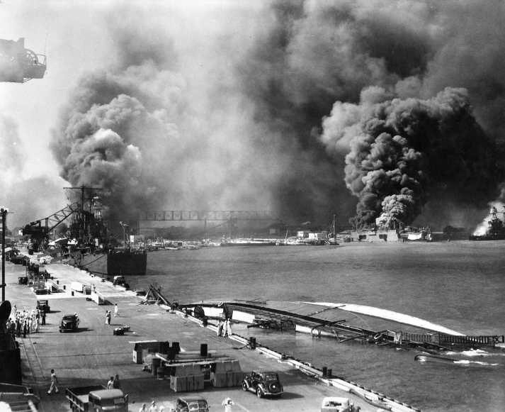 L'attacco giapponese a Pearl Harbour il 7 dicembre 1939