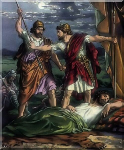 Davide impedisce ad Abisài di uccidere Re Gog