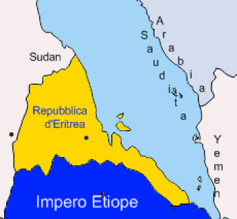 Mappa dell'Eritrea odierna