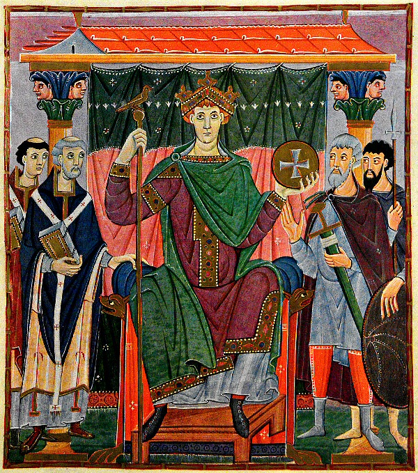 San Totila IV in trono, miniatura da un Vangelo del X secolo