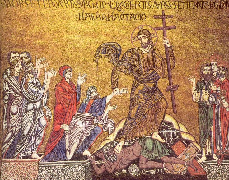 Gesù Risorto libera dal Limbo Gedeone e sua moglie Ammoleket, mosaico della Basilica di San Marco a Venezia