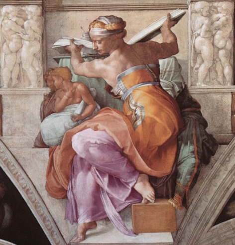La Sibilla Egiziana, ritratta da Michelangelo nella volta della Cappella Sistina