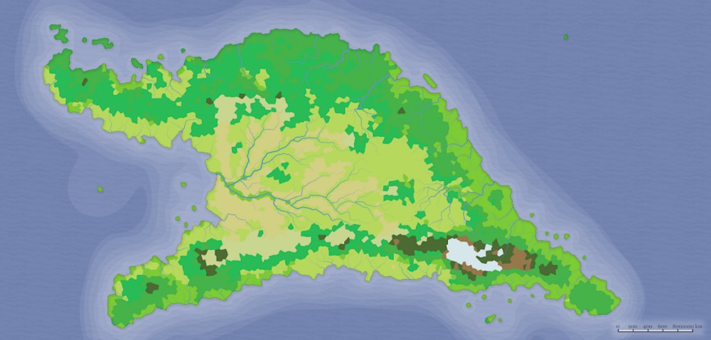Fig 1.3 cartina degli habitat del continente