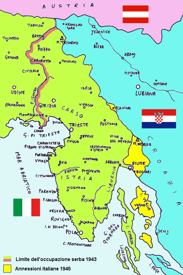 Variazioni dei confini italiani nel 1945