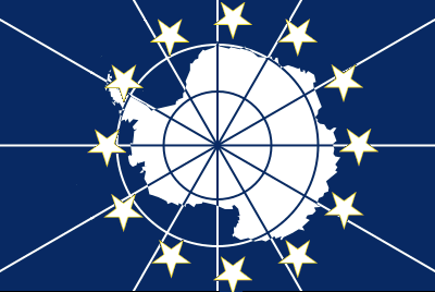 L'attuale bandiera dell'Antartide, adottata il 3 luglio 1953
