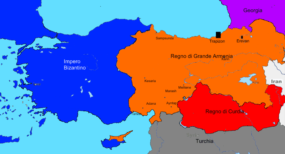 Cartina della Grande Armenia oggi