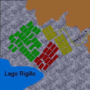 Battaglia del Lago Regillo, prima fase (cliccare per ingrandire)