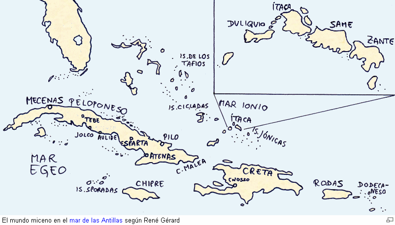 El mundo miceno en el mar de las Antillas según René Gérard