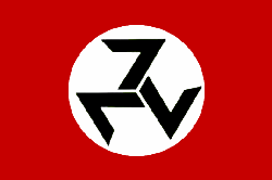 Bandiera dell'organizzazione neonazista Afrikaner Weerstandsbeweging