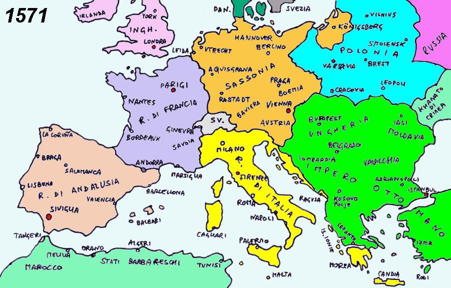 L'Europa nel 1571