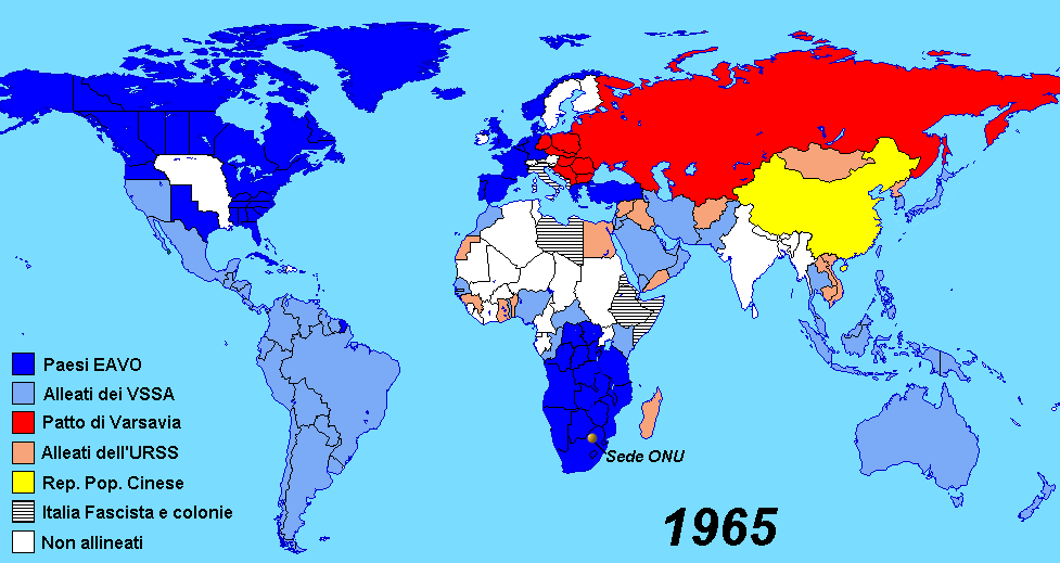 Il mondo diviso in due blocchi nel 1965