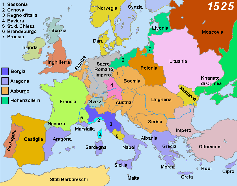 L'Europa nel 1525