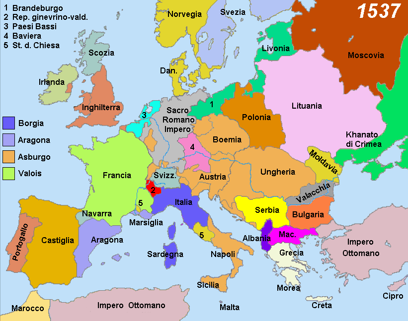 L'Europa nel 1537