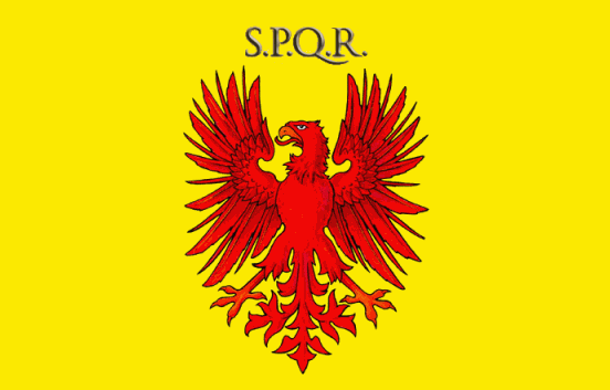 La bandiera dell'Impero Romano sopravvissuto all'Evo Antico