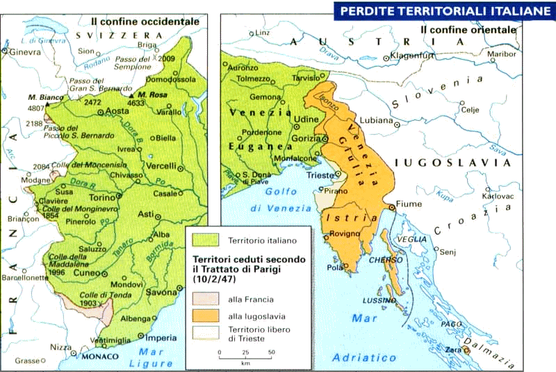 Perdite territoriali del Regno d'Italia a seguito del Trattato di Pace del 1947