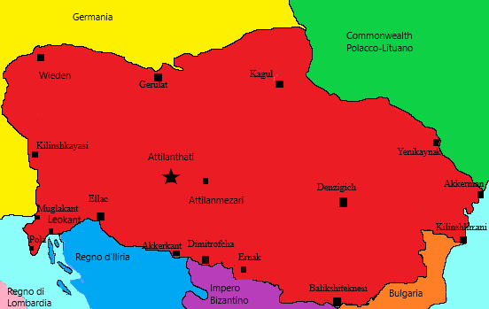 Mappa dell'Impero Unno