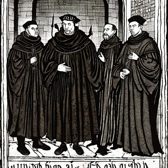 Martin Lutero predica invano il Protestantesimo ai nobili Unni (immagine creata con openart.ai)