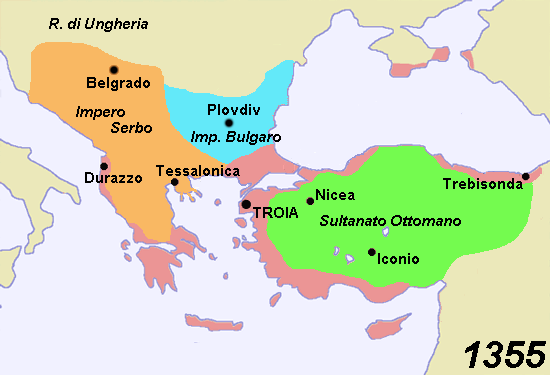 L'Impero Troiano alla morte di Stefano IV Dušan