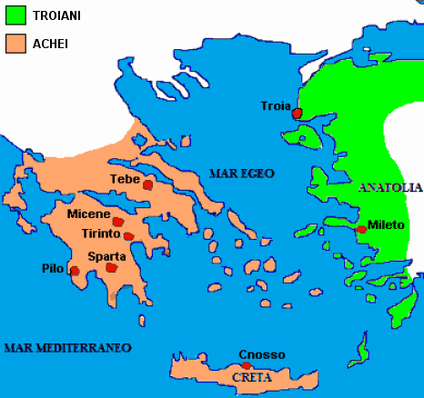 Il Mar Egeo nel XII secolo a.C.