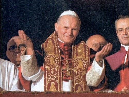 Papa Giovanni Paolo II (1920-2005) il giorno della sua elezione
