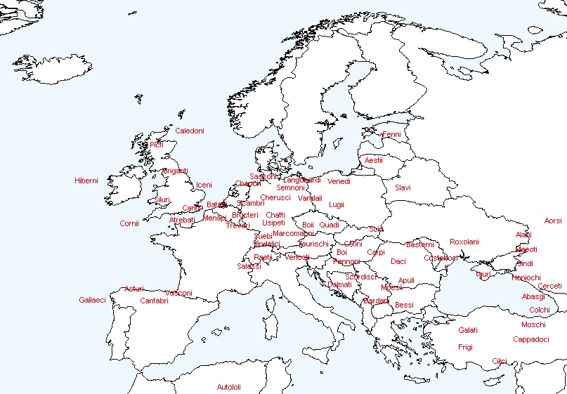 I popoli d'Europa citati nel testo (grazie a Falecius)