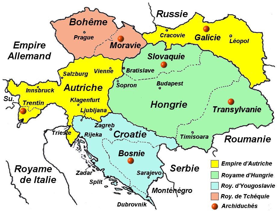 L'empire d'Autriche-Hungrie-Tchquie-Yougoslavie