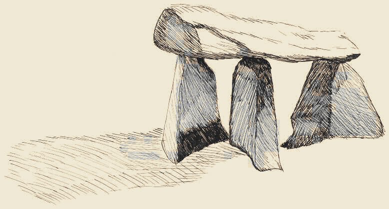 Un dolmen, disegno della mia allieva Francesca Piotti (IV C ginn. 2004/05)