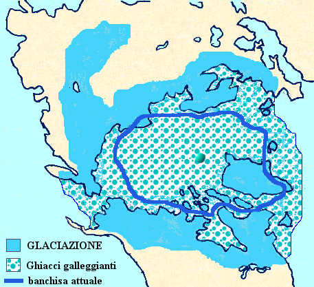 Le glaciazioni neozoiche, disegno dell'autore