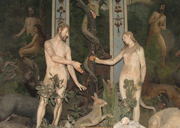 Jan de Wespin, Adamo ed Eva nella Prima Cappella del Sacro Monte di Varallo (VC), foto dell'autore di questo sito