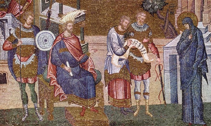 Maria si presenta al censimento di Quirinio, mosaico nella Chiesa di San Salvatore in Chora a Istanbul