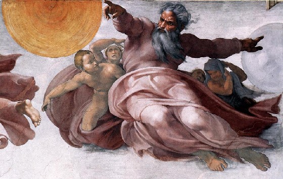 Michelangelo Buonarroti, Creazione degli Astri, volta della Cappella Sistina, 1512