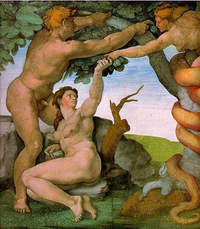 Michelangelo Buonarroti, Adamo ed Eva ritratti nella volta della Cappella Sistina (1508-1512)
