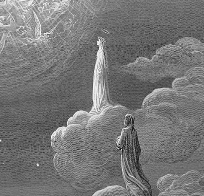 Dante e Beatrice salgono al Quinto Cielo visti da Dor
