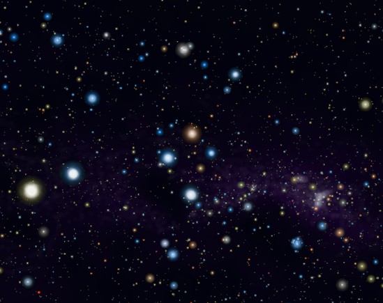 Le stelle della Croce del Sud viste al telescopio