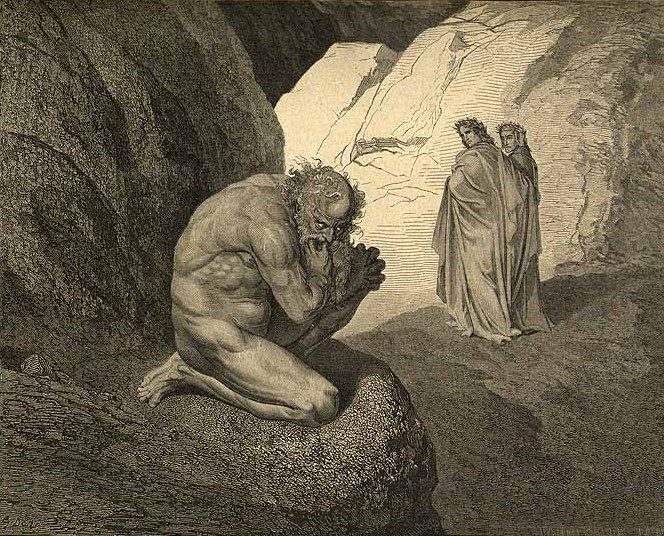 Pluto messo K.O. da Virgilio secondo Gustave Dor