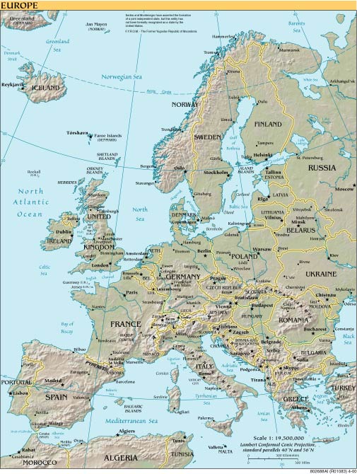cartina d'Europa
